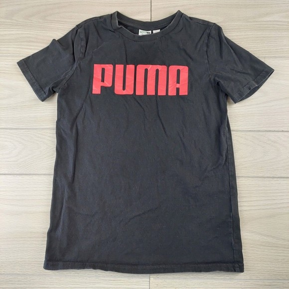 Puma Other - Puma Youth Boys Medium 10/12 Tshirt Black Spell Out‎ Logo Casual Athletic